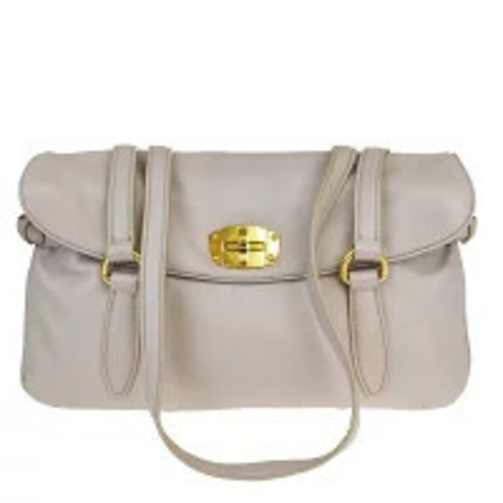 Miu Miu handbag beige leather distinct goldtone turnlock Pink